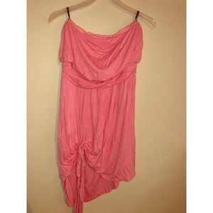 Pink strapless Bebe dress